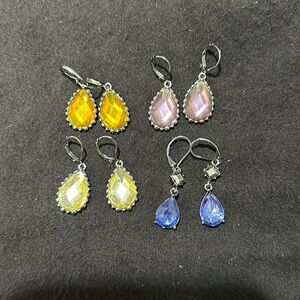 Stone earrings 4 pairs different colors